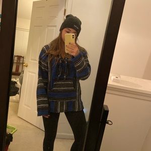 oversized blue hippie sweater